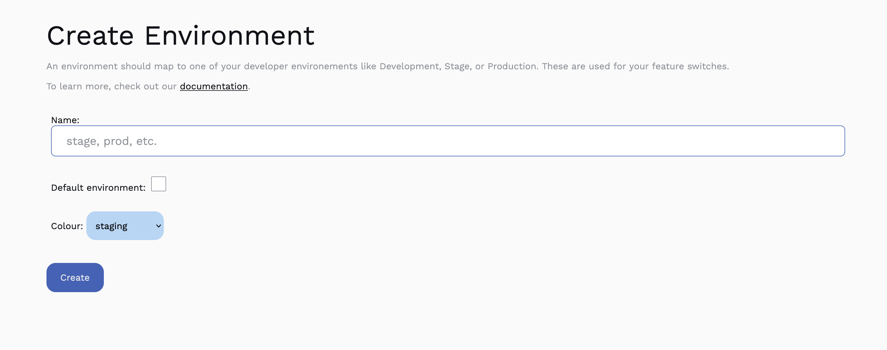 Create an environment